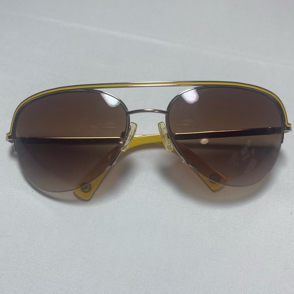 MICHAEL Michael Kors Accessories - MICHAEL Michael Kors Miami Yellow and Brown Aviator Sunglasses